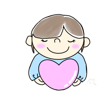 ハートを抱きしめる自作イラスト